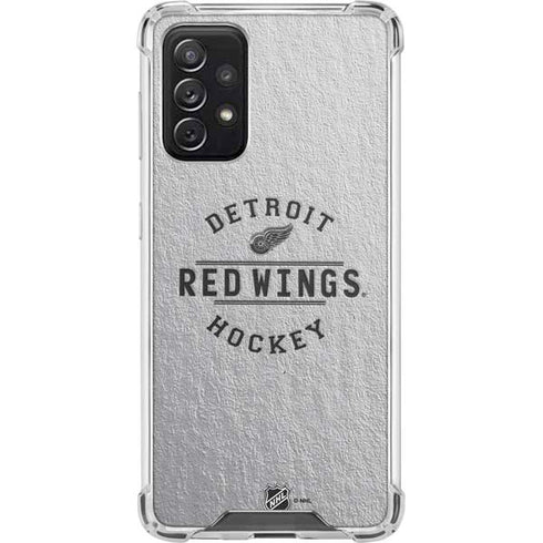NHL Detroit Red Wings Black Text Galaxy A72 5G Clear Case